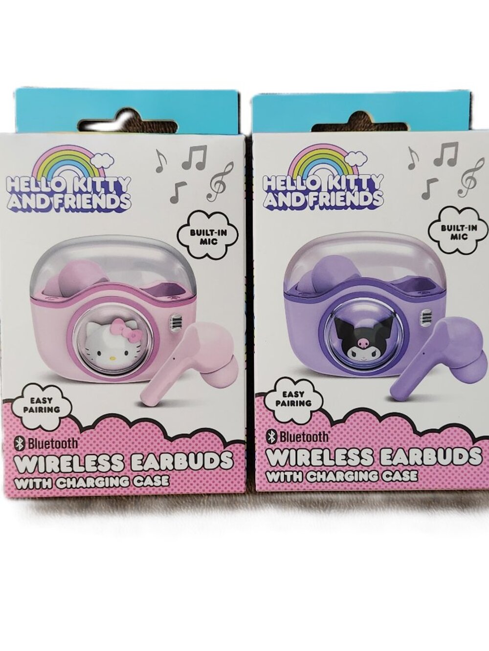 X2 HELLO KITTY and KUROMI Bluetooth Wireless Earbuds - Two (2) Pair - NEW NIB